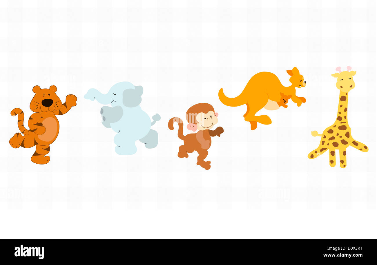 Critters Jungle set Banque D'Images