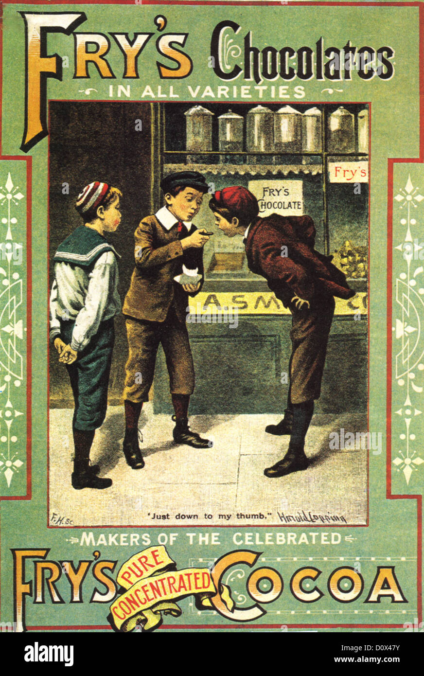 FRY'S CHOCOLATES Annonce par UK confiserie entreprise à propos de 1901 Banque D'Images
