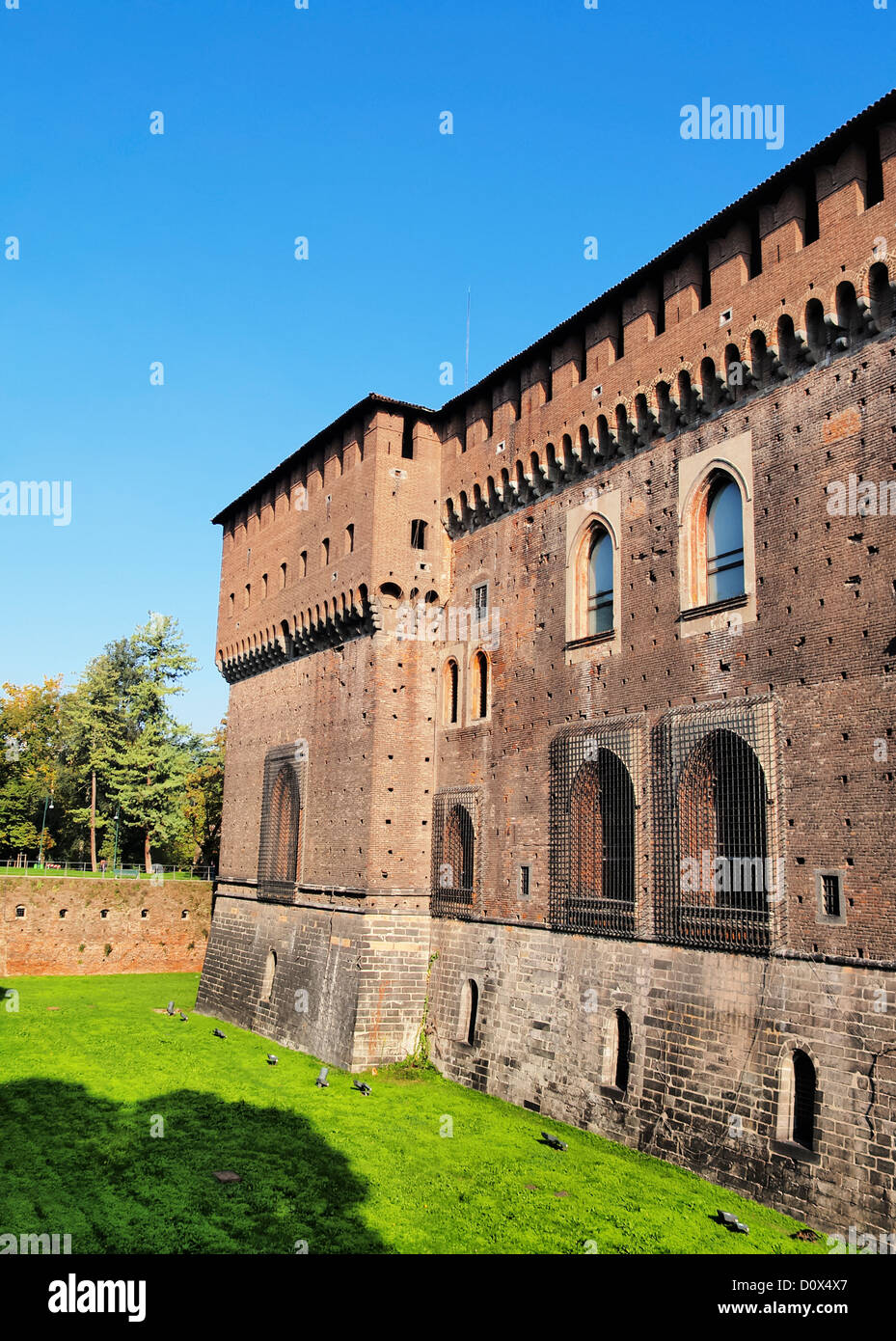 Le Castello Sforzesco, Milan, Lombardie, Italie Banque D'Images