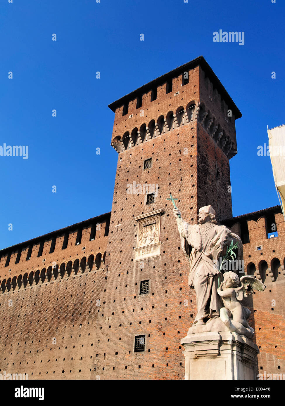 Le Castello Sforzesco, Milan, Lombardie, Italie Banque D'Images