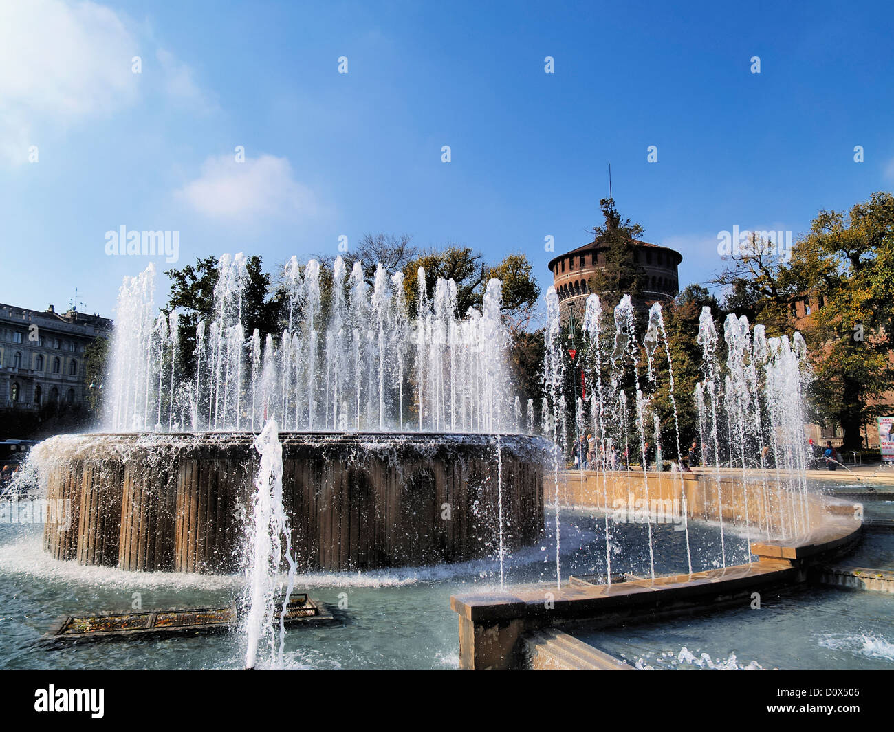Le Castello Sforzesco, Milan, Lombardie, Italie Banque D'Images