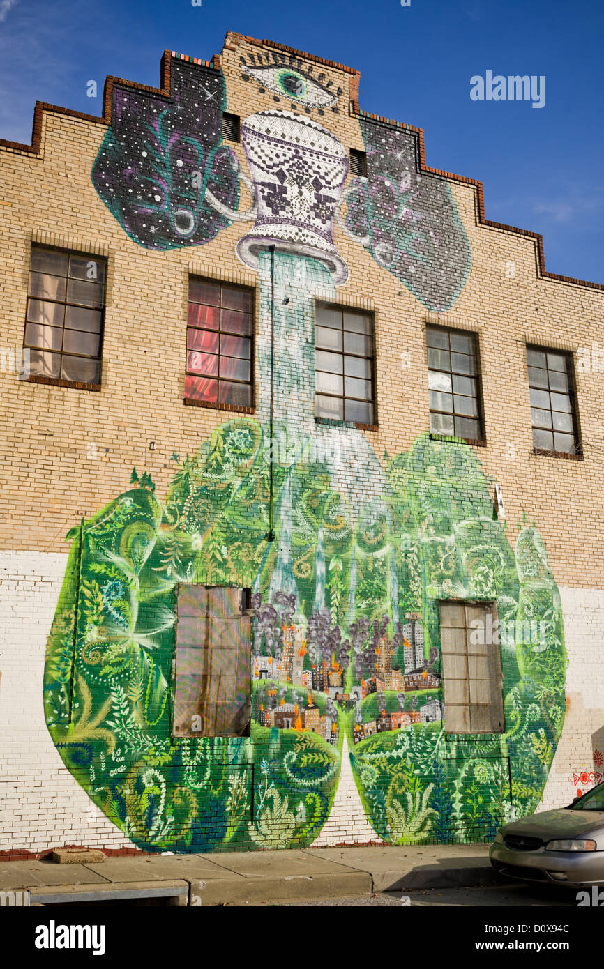 Photo murale psychédélique, Baltimore, USA Banque D'Images