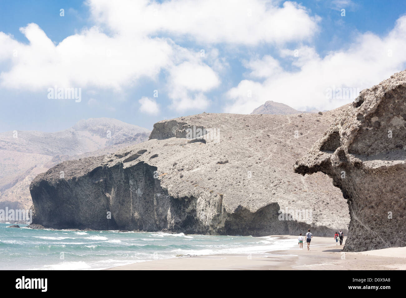 Playa de Mónsul, Monsul Beach, Cabo de Gata, Almeria, l'une des meilleures plages d'Espagne. Film lieu de tournage de la dernière Croisade d'Indiana Jones Banque D'Images
