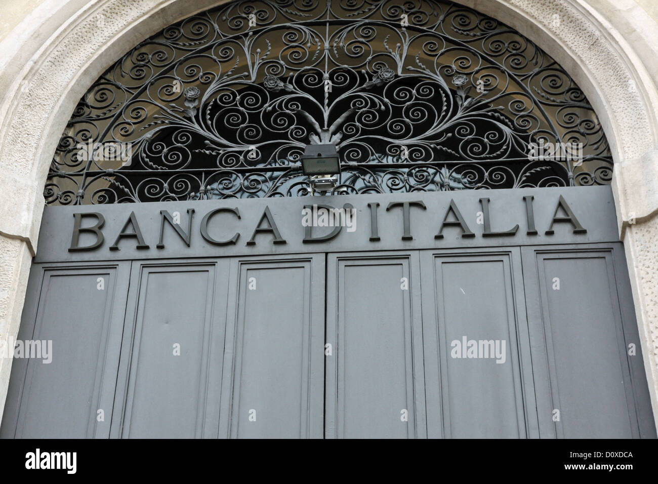 Written Banca d'Italia dans un grand portail Banque D'Images