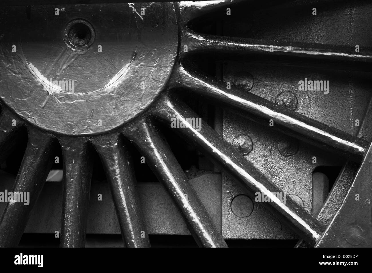 Close up de roue de train à vapeur Banque D'Images