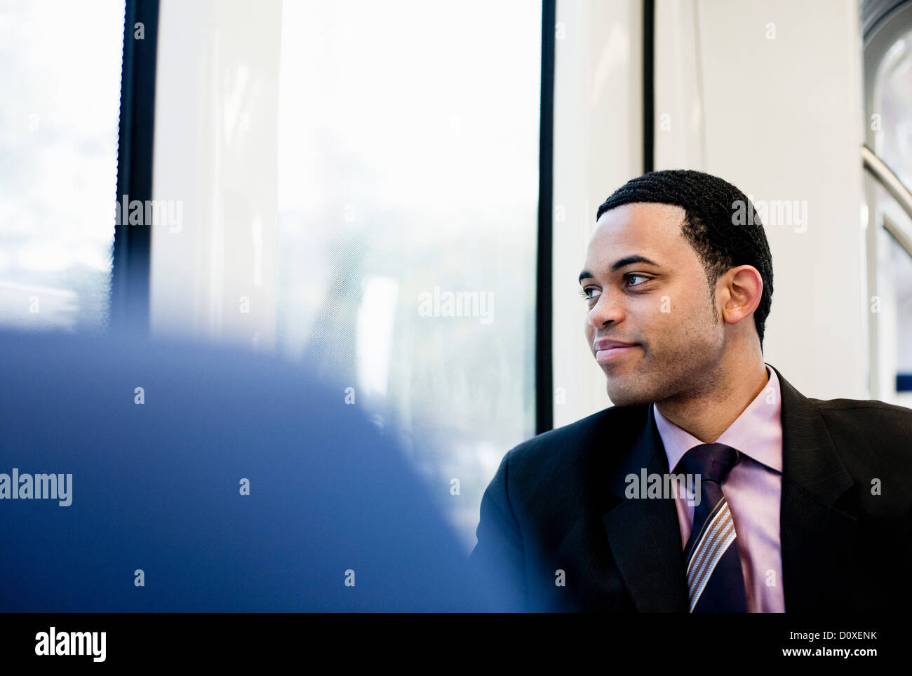 D'affaires sur un train Banque D'Images