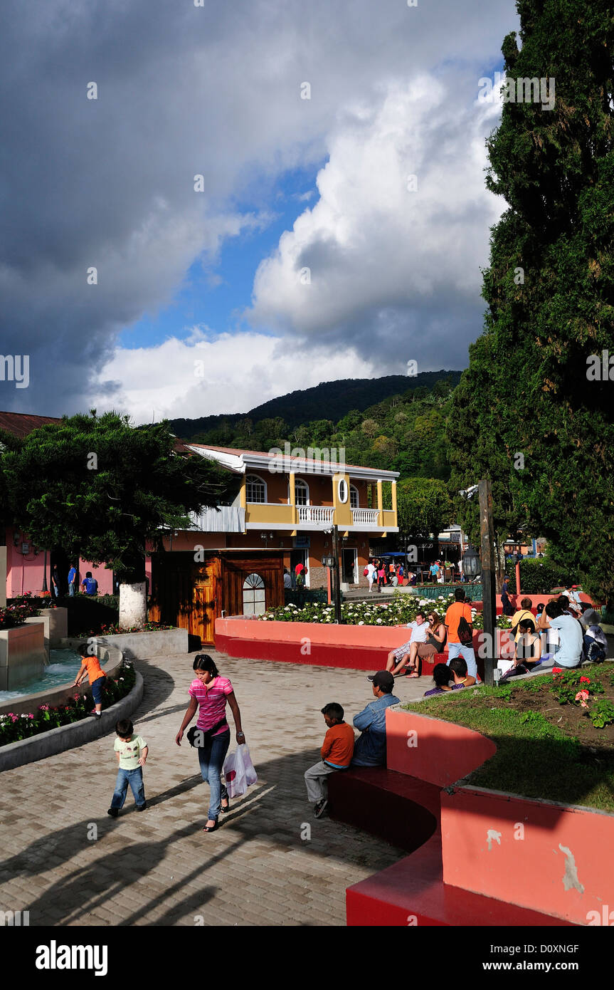 Town Square, latin, Ville, Boquete, Panama, Amérique centrale, Banque D'Images