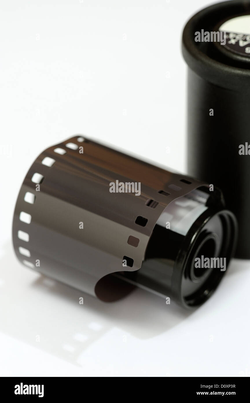 35mm noir et blanc et cassette de film film peut Banque D'Images