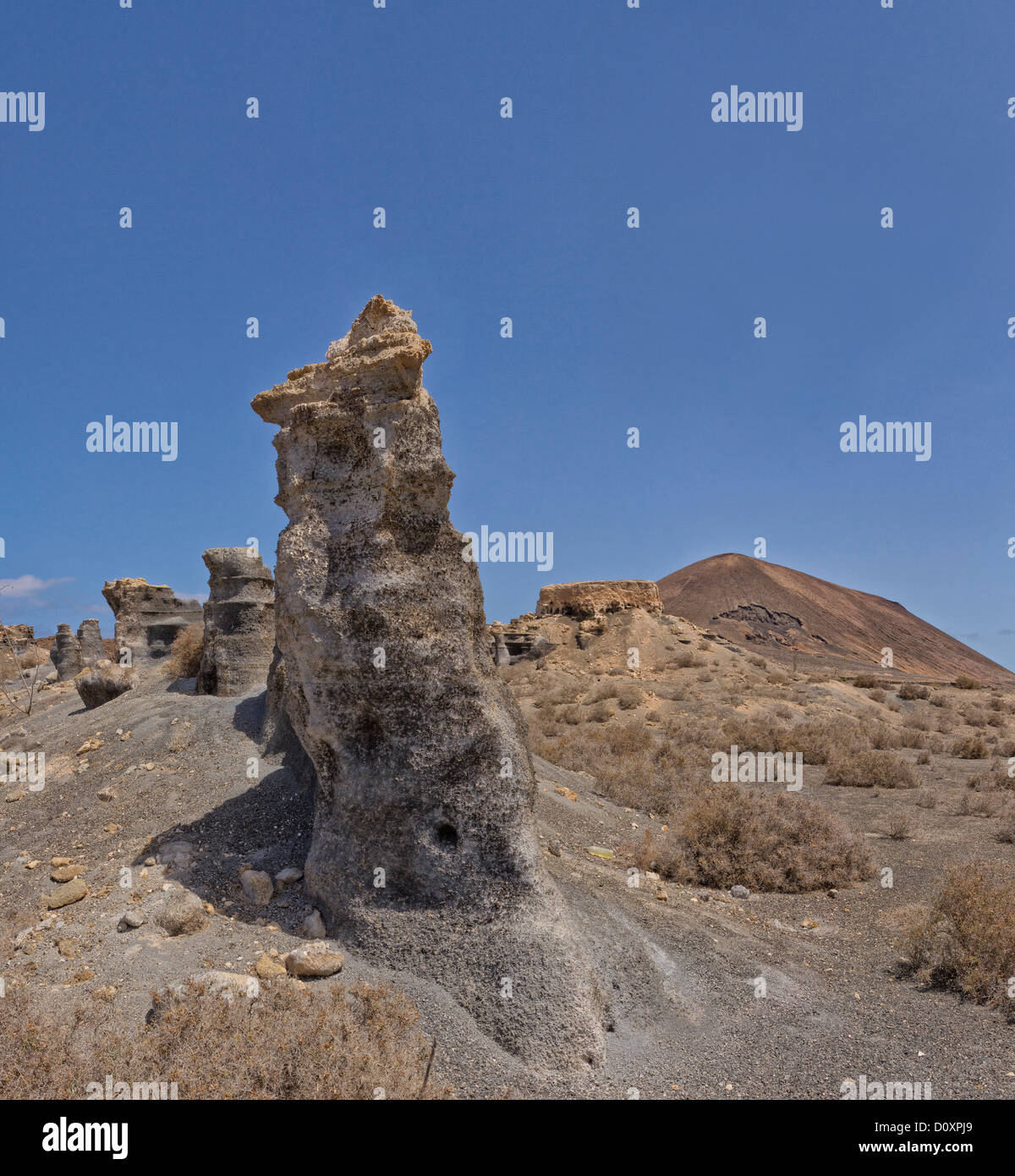 L'Espagne, Lanzarote, Teseguite, Bizarre, rochers, paysage, été, montagnes, collines, îles Canaries Banque D'Images