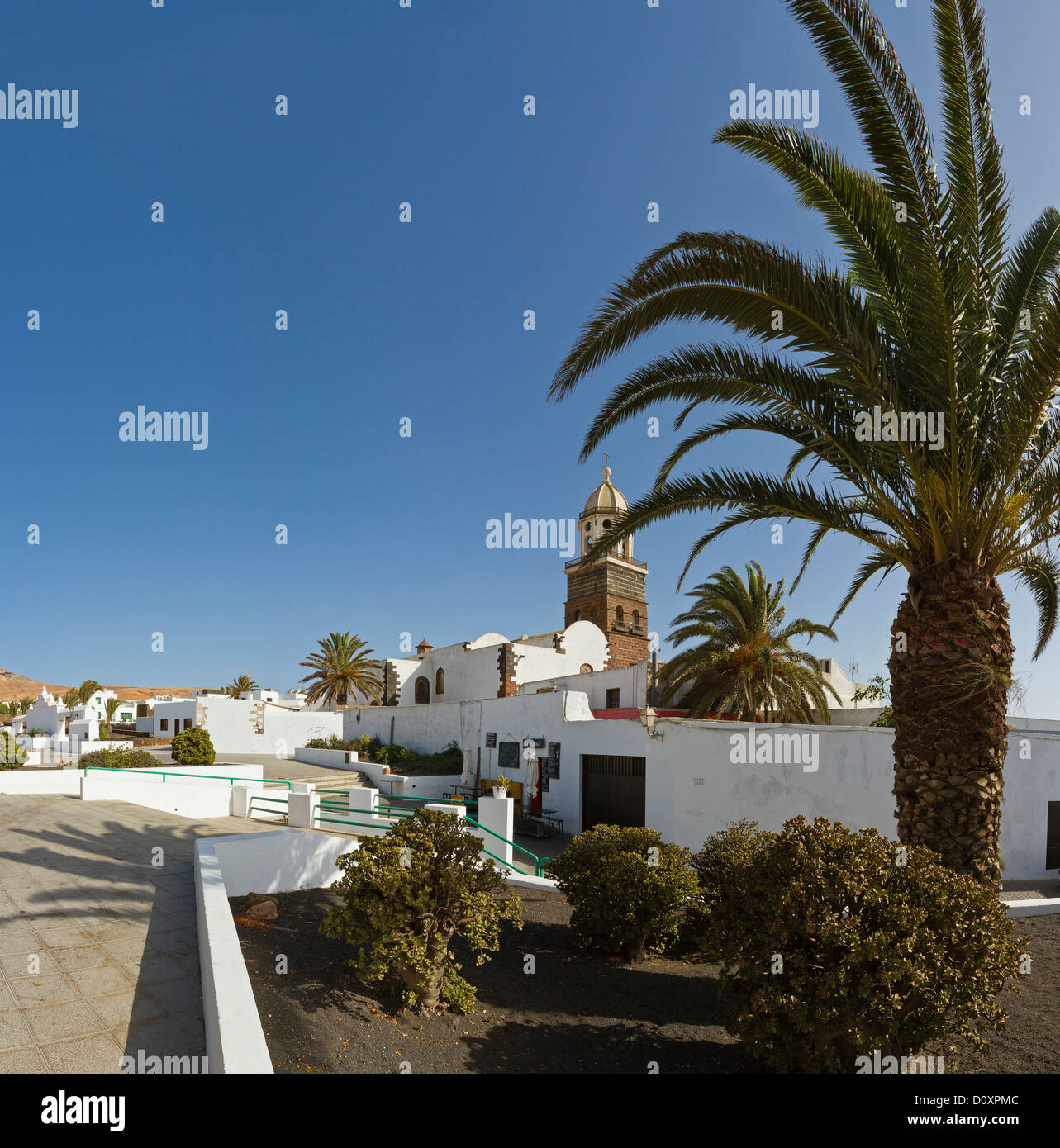Teguise, Lanzarote, Espagne, Iglesia de Guidalupe, église, monastère, forêt, bois, arbres, été, Canaries, Banque D'Images