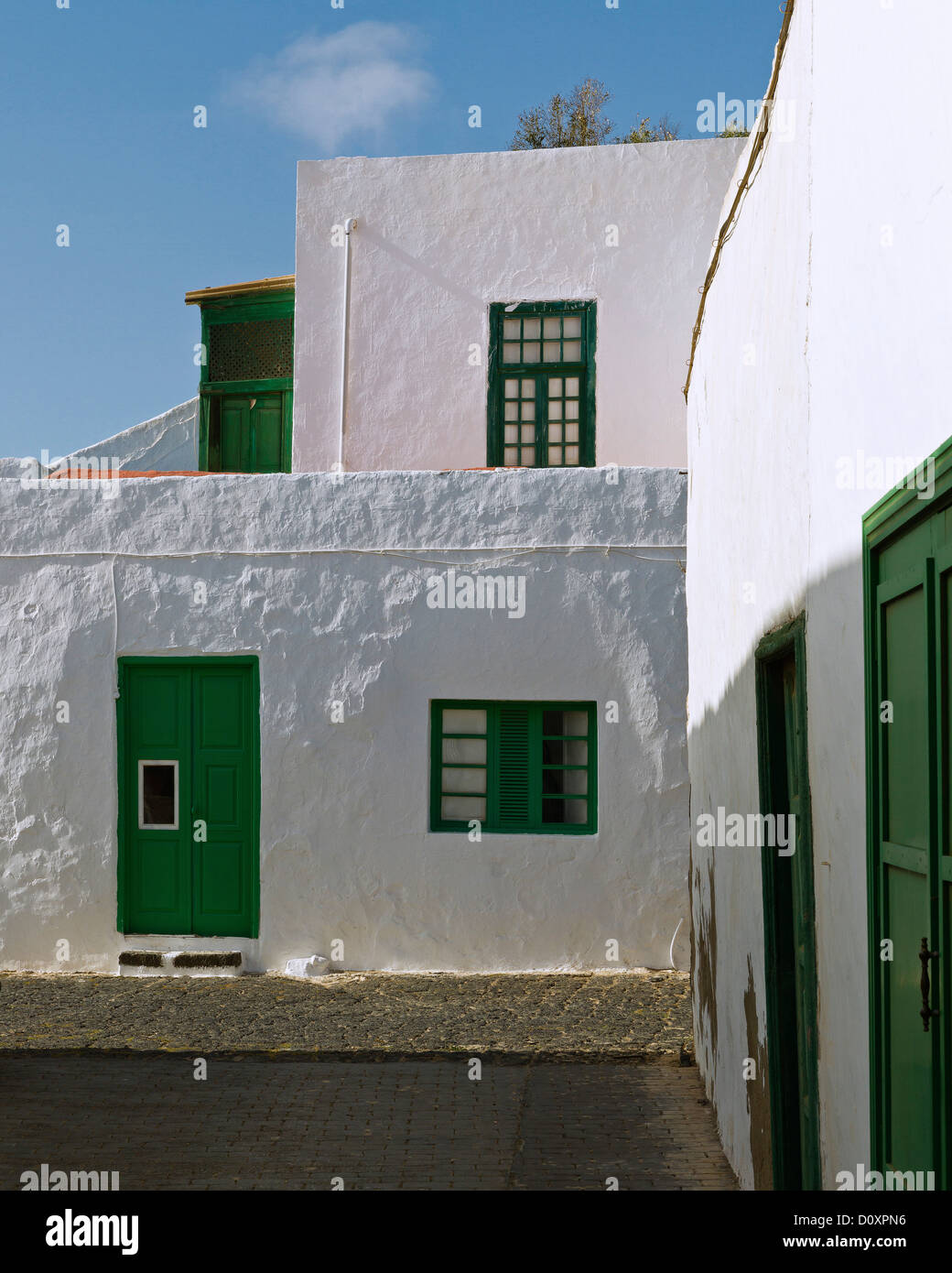 Teguise, Lanzarote, Espagne, éloignées, ville, village, été, Canaries, Banque D'Images