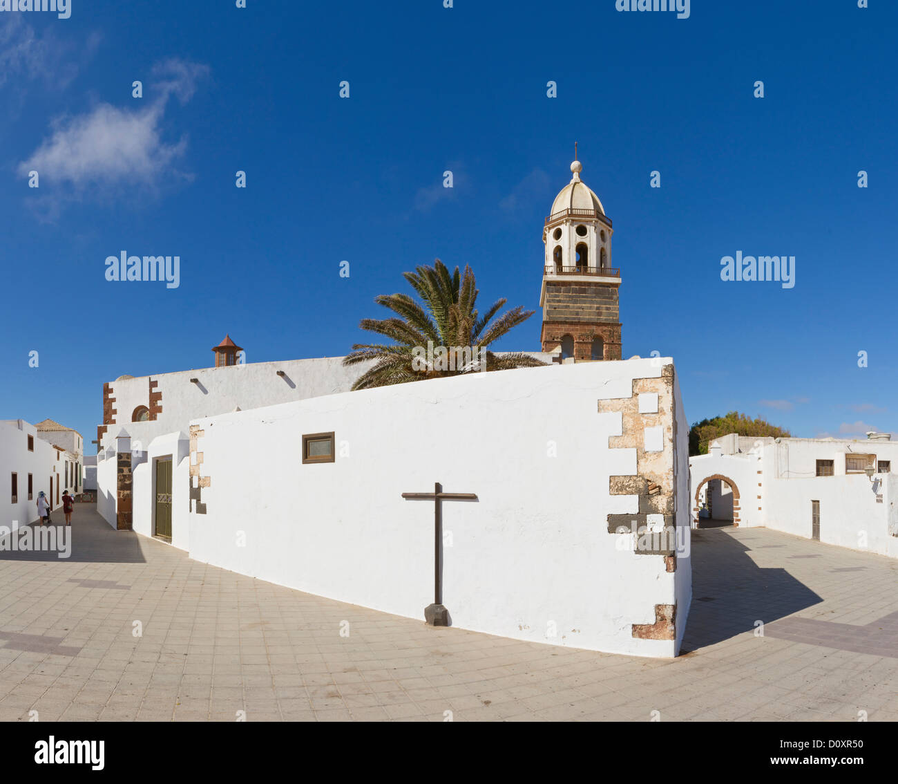 Teguise, Lanzarote, Espagne, Iglesia de Guidalupe, église, monastère, l'été, les gens, les îles Canaries, Banque D'Images