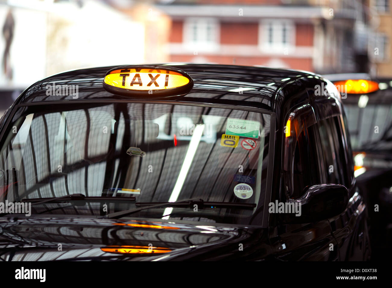 London taxi noir. Banque D'Images