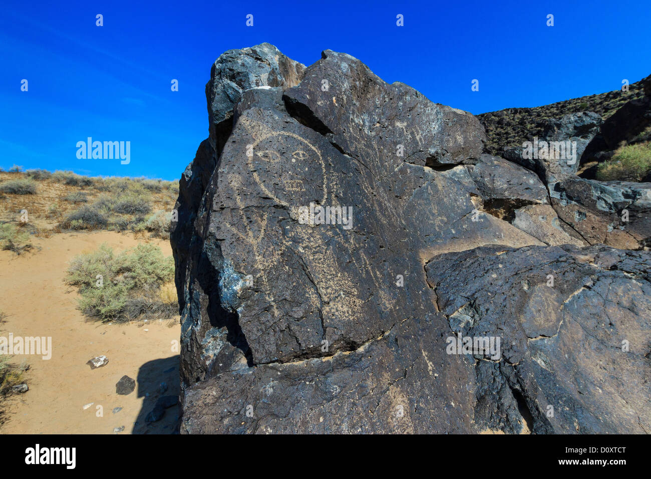 Petroglyph, rock, dessin National Monument Banque D'Images