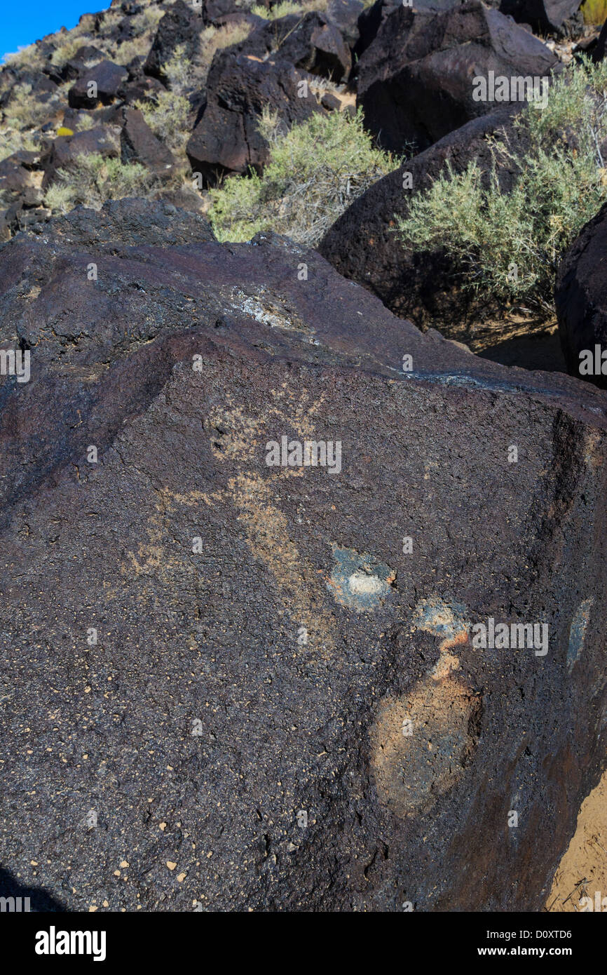 Petroglyph, rock, dessin National Monument Banque D'Images