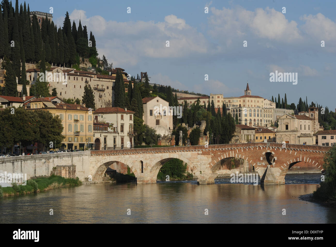 L'Italie, l'Europe, la Vénétie, Vérone, rivière, Adige, fort, l'Unesco, patrimoine culturel mondial Banque D'Images