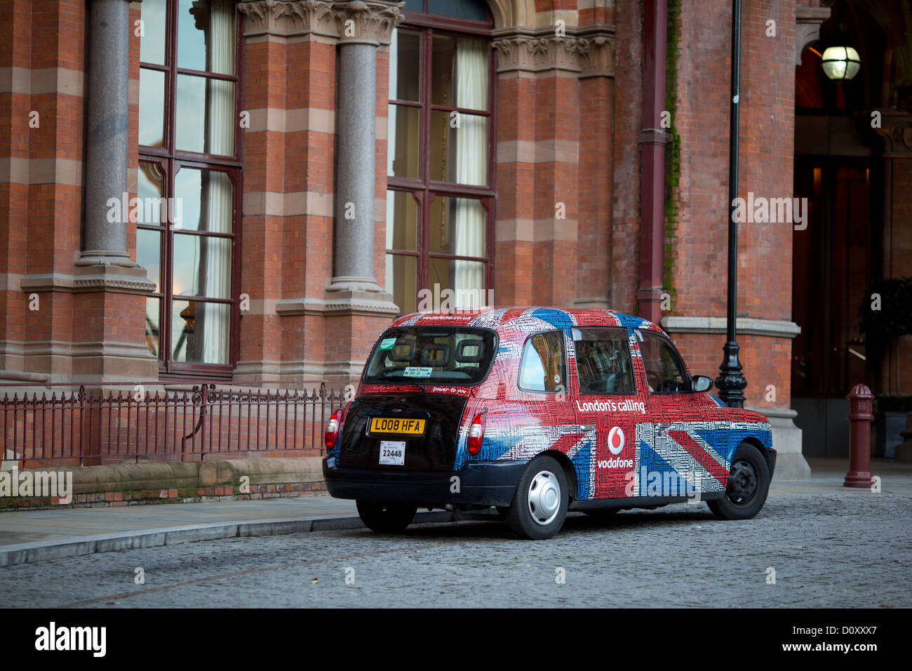 London taxi noir. Banque D'Images