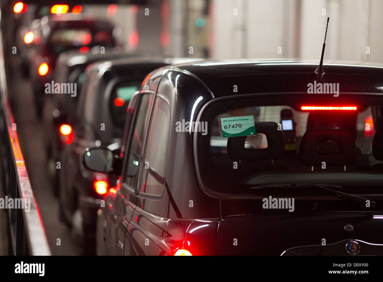 London taxi noir. Banque D'Images