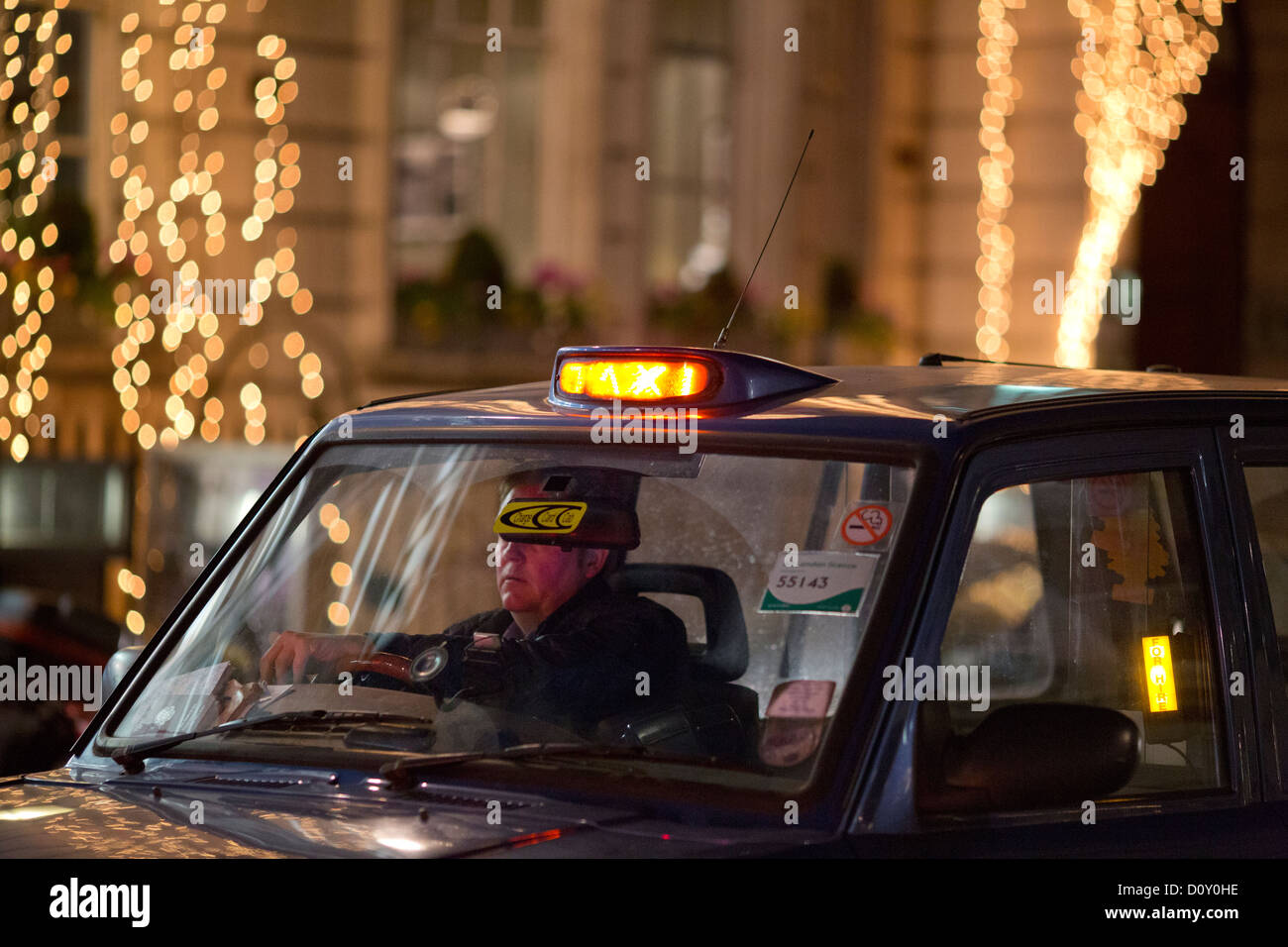 London taxi noir. Banque D'Images
