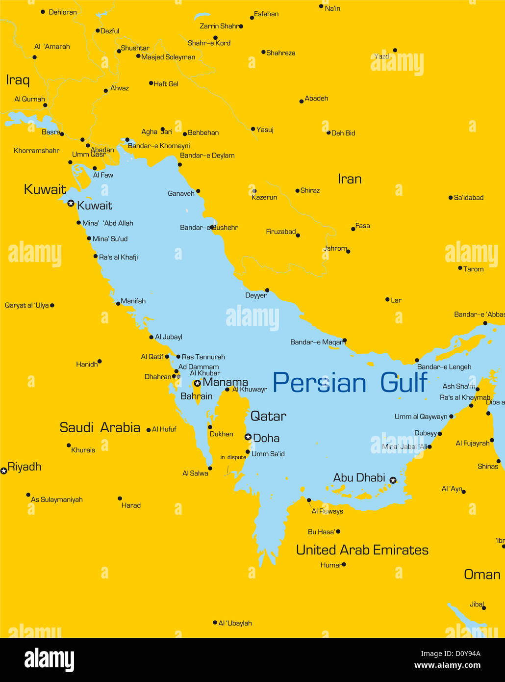 Les pays du golfe Persique Photo Stock - Alamy