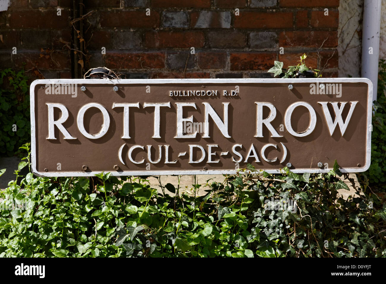 Route de Rotten Row sign in Dorchester-On-Thames, Oxfordshire, Angleterre Banque D'Images