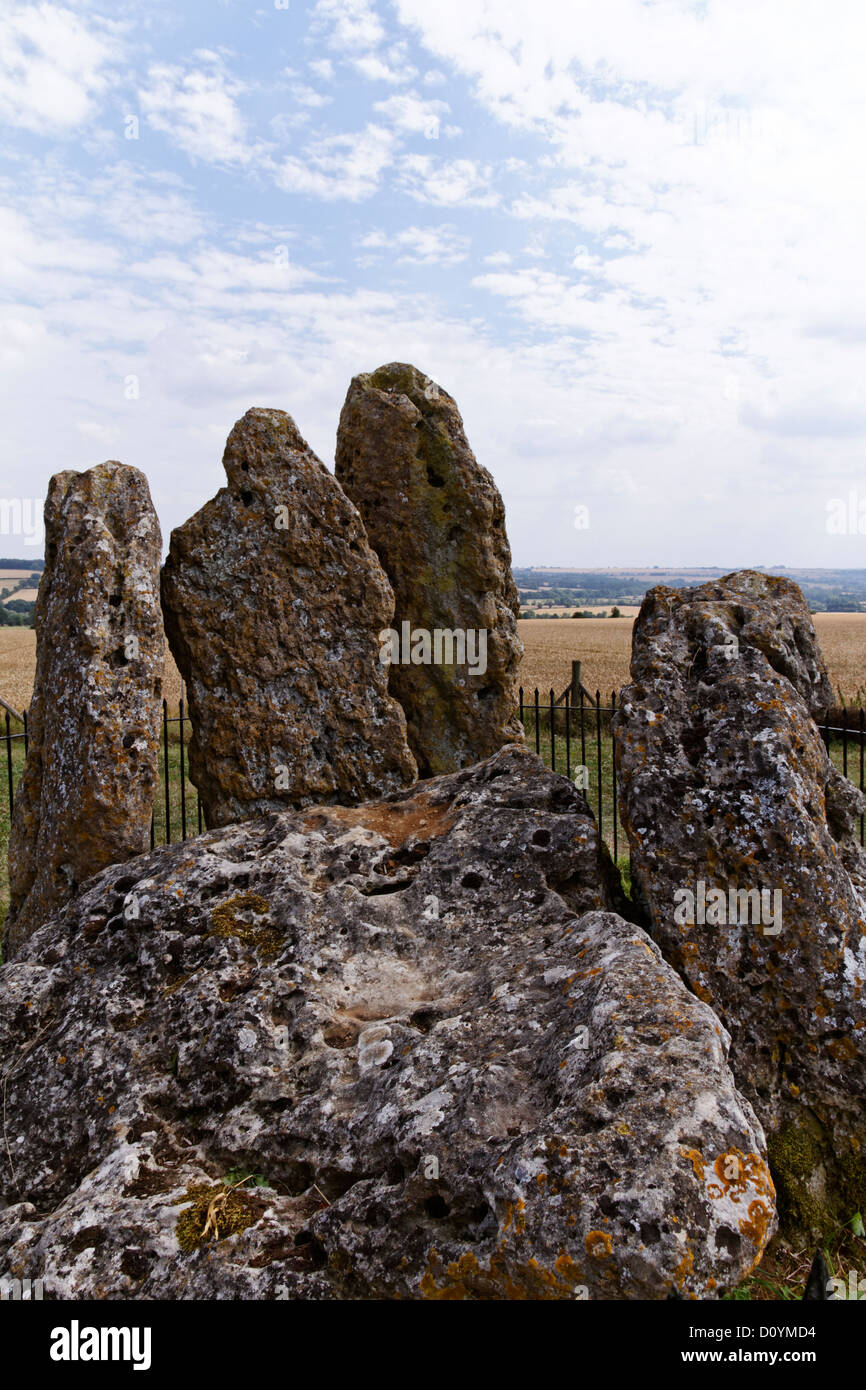 Le Whispering Knights, une partie de l'Rollright stones permanent de groupe dans l'Oxfordshire, Angleterre Banque D'Images