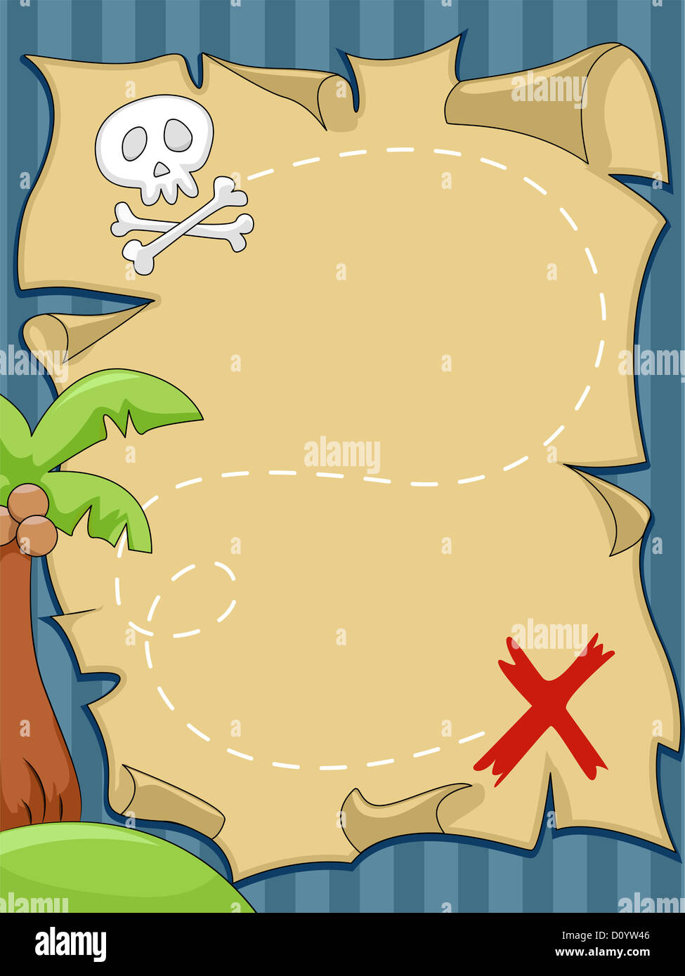 Illustration de fond de carte Pirate Banque D'Images