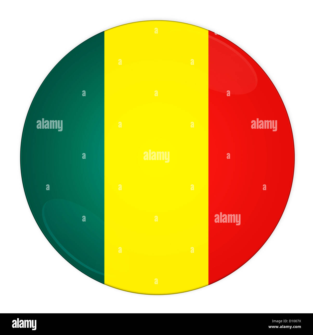 Bouton avec drapeau du Mali Banque D'Images