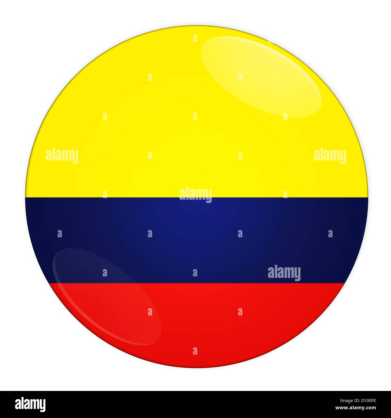 Bouton avec drapeau Colombie Banque D'Images
