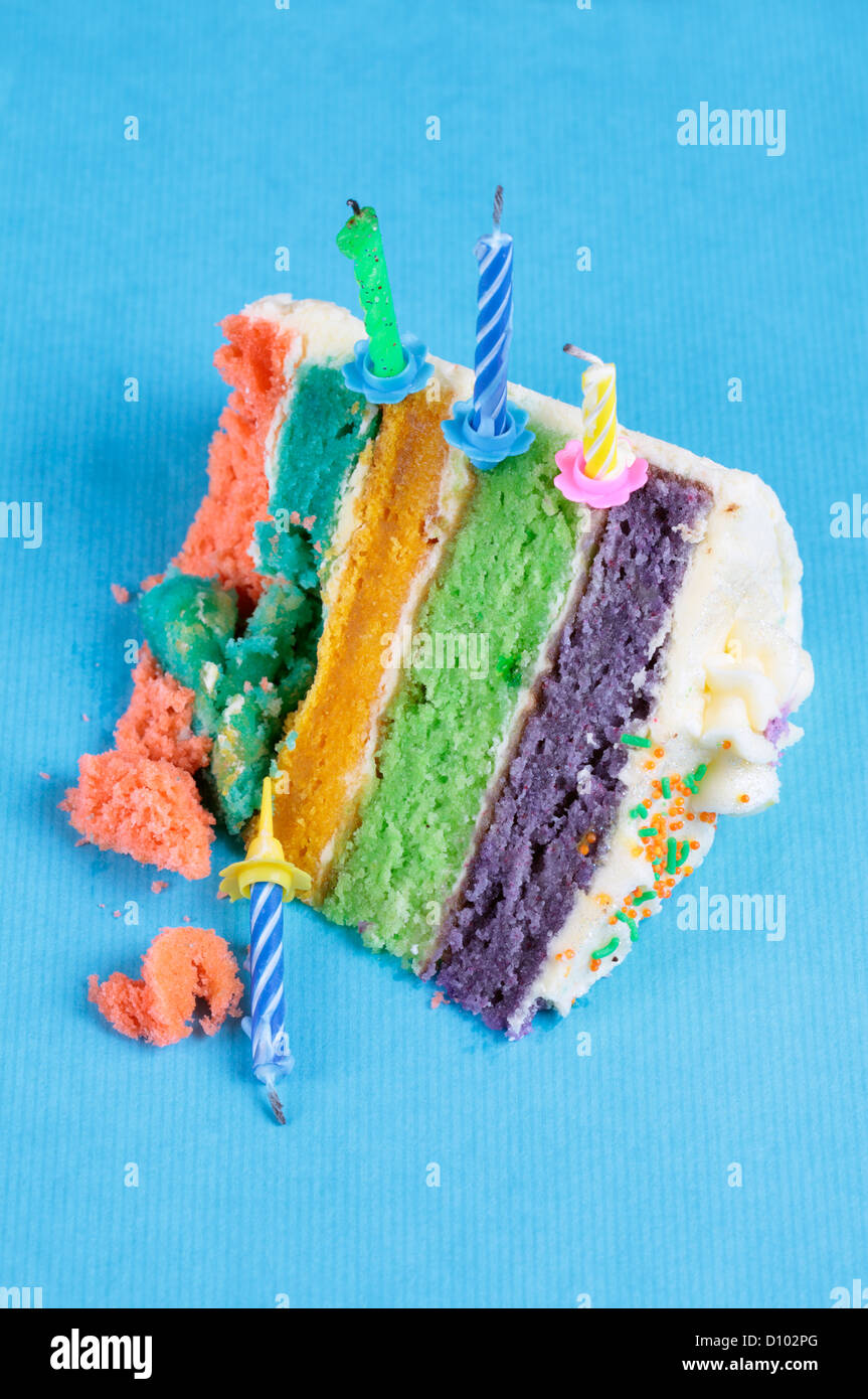 Tranche de gâteau d'anniversaire Banque D'Images