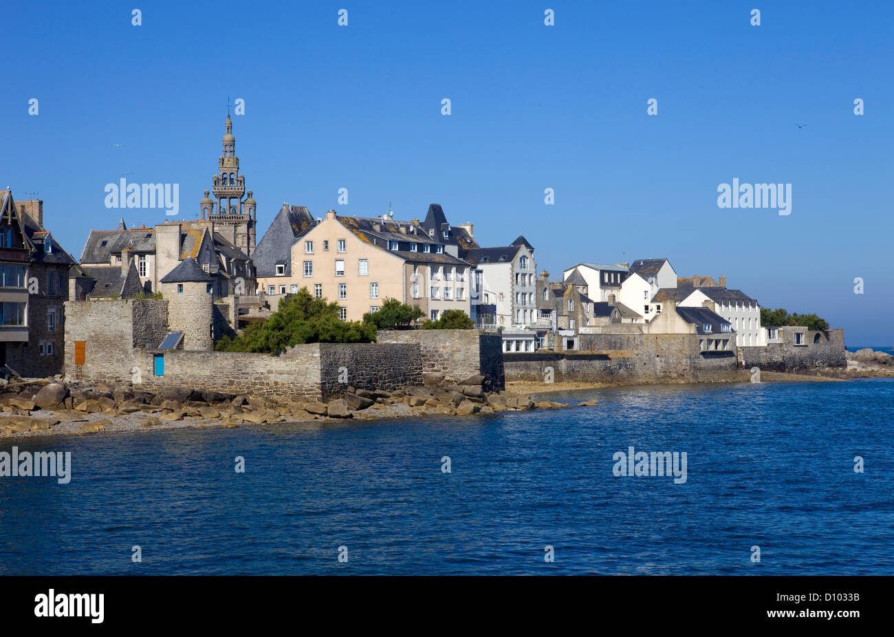 La ville de Roscoff dans l'autre du nord de la France Banque D'Images
