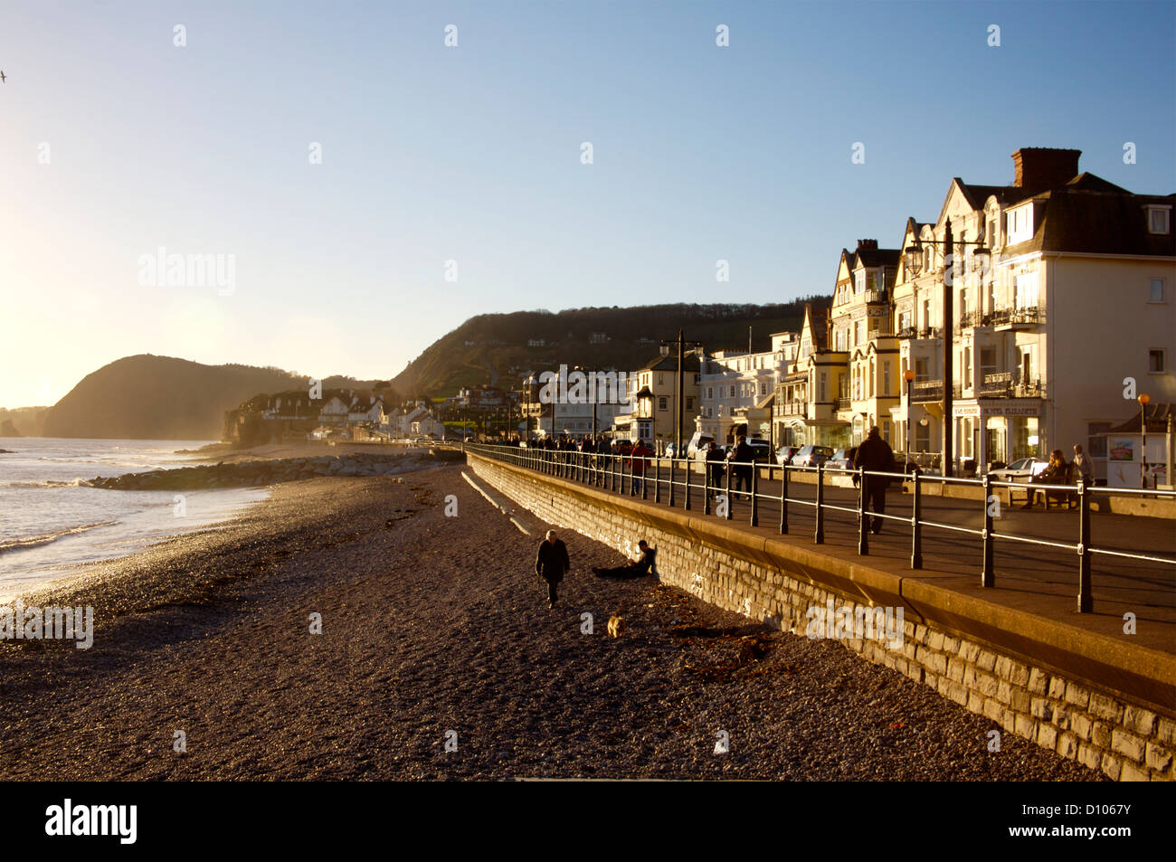 Front de Sidmouth, Devon, Angleterre, à l'ouest Banque D'Images