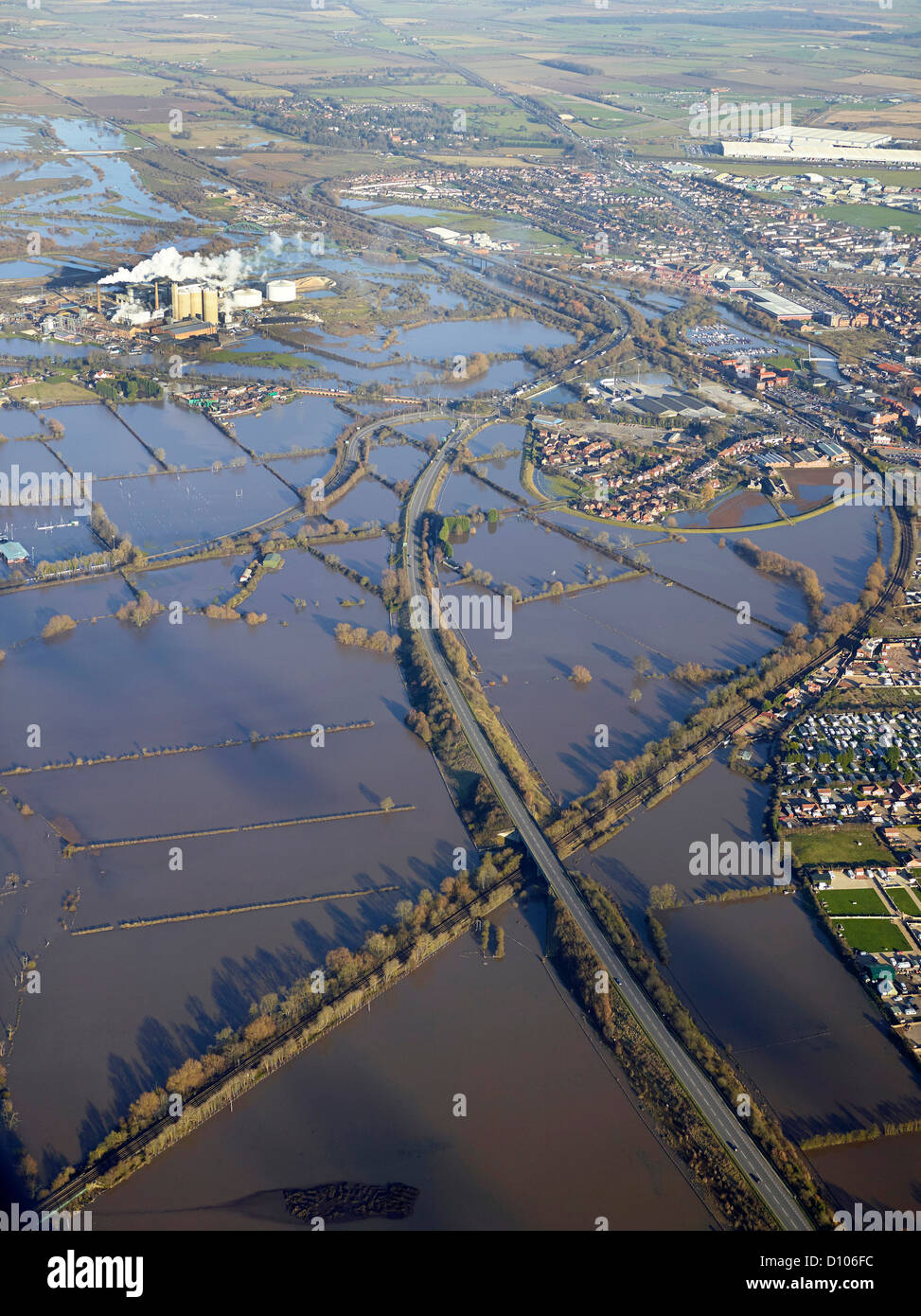 L'inondation de la rivière Trent, Newark, Nottinghamshire, East Midlands, Angleterre, RU Banque D'Images