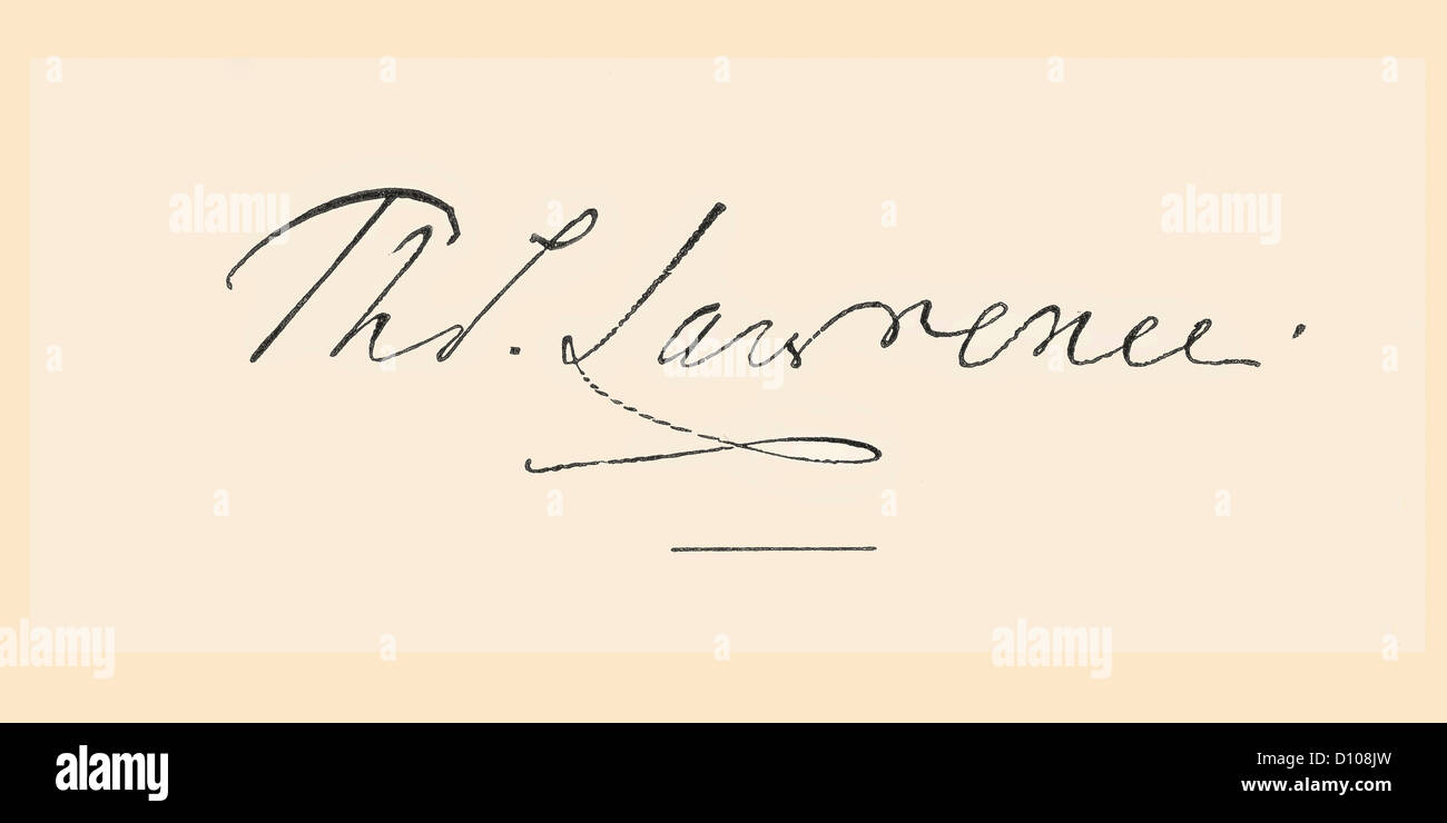La signature de sir Thomas Lawrence, 1769 - 1830. Leading English artiste et peintre portraitiste, président de l'Académie Royale. Banque D'Images