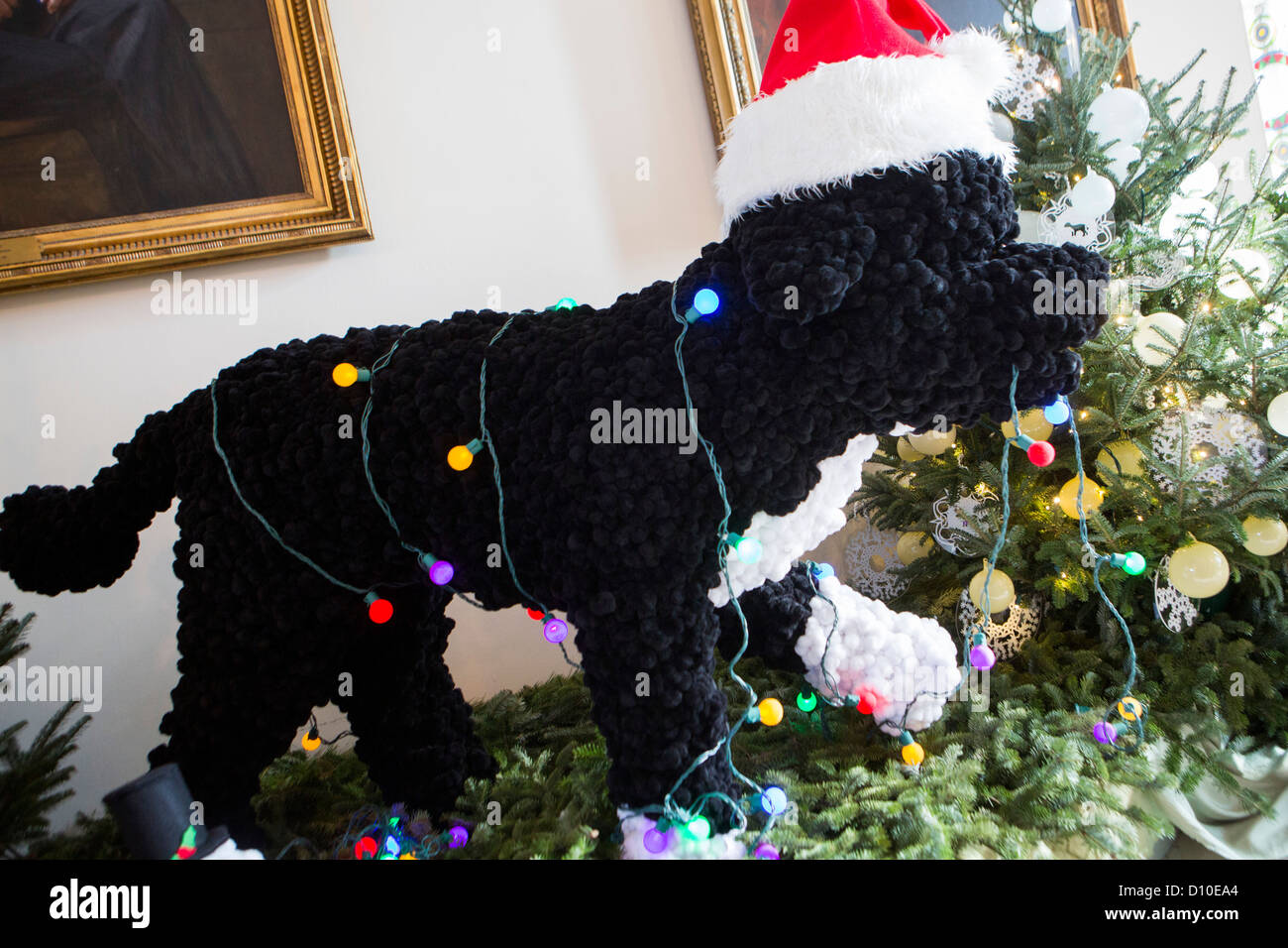 La Maison Blanche 2012 décorations de Noël. Un modèle de Bo. Banque D'Images