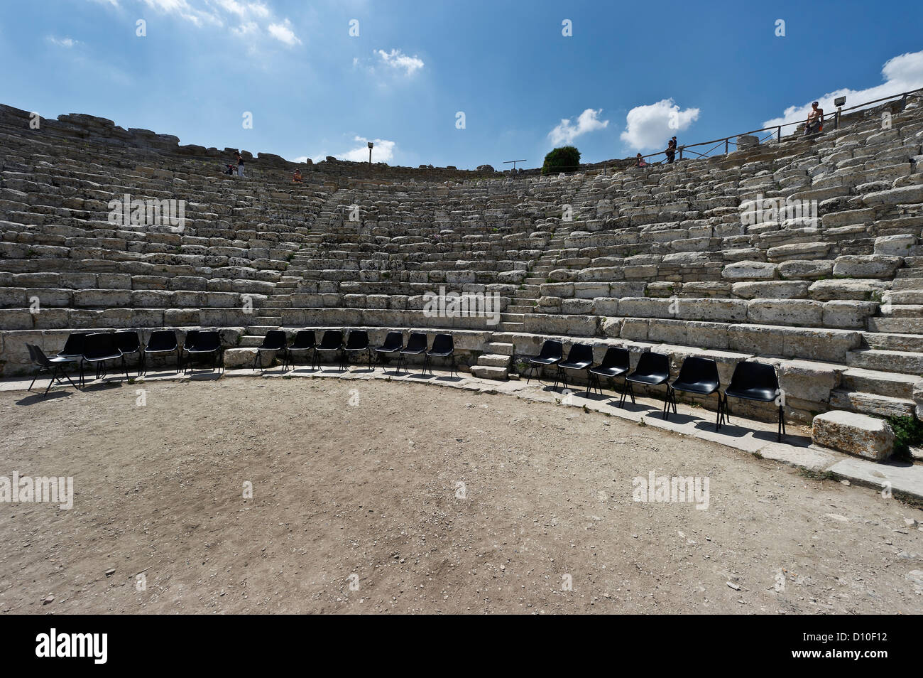 Le théâtre grec de Ségeste, en Sicile, Italie Banque D'Images