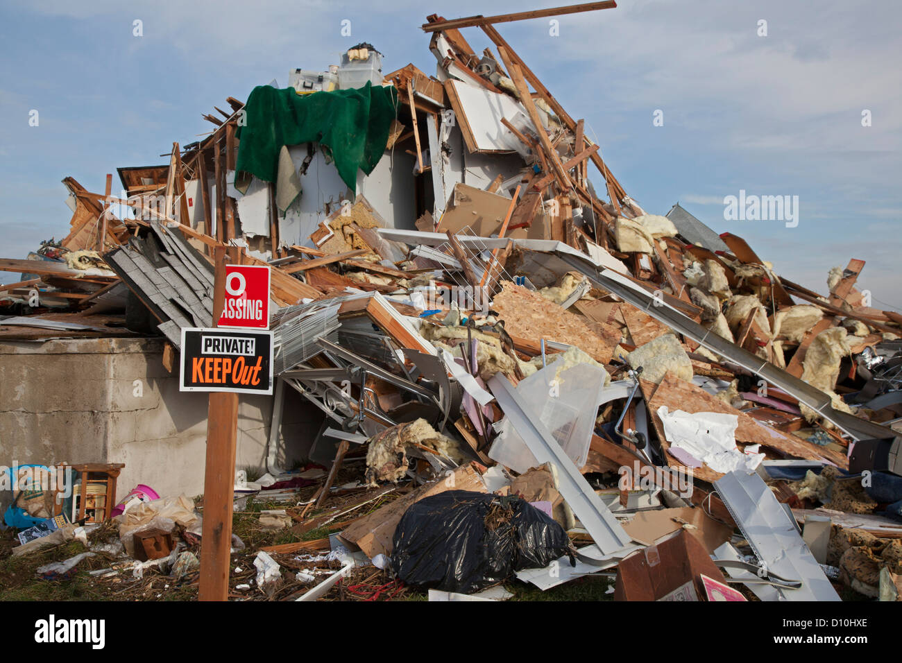 Plage de l'Union, New Jersey - Les débris de la destruction d'une communauté en bord de l'Ouragan Sandy. Banque D'Images