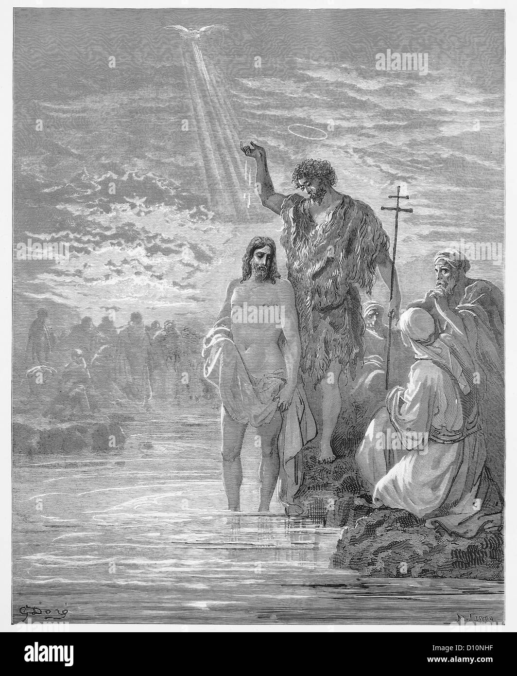 Le baptême de Jésus Banque D'Images