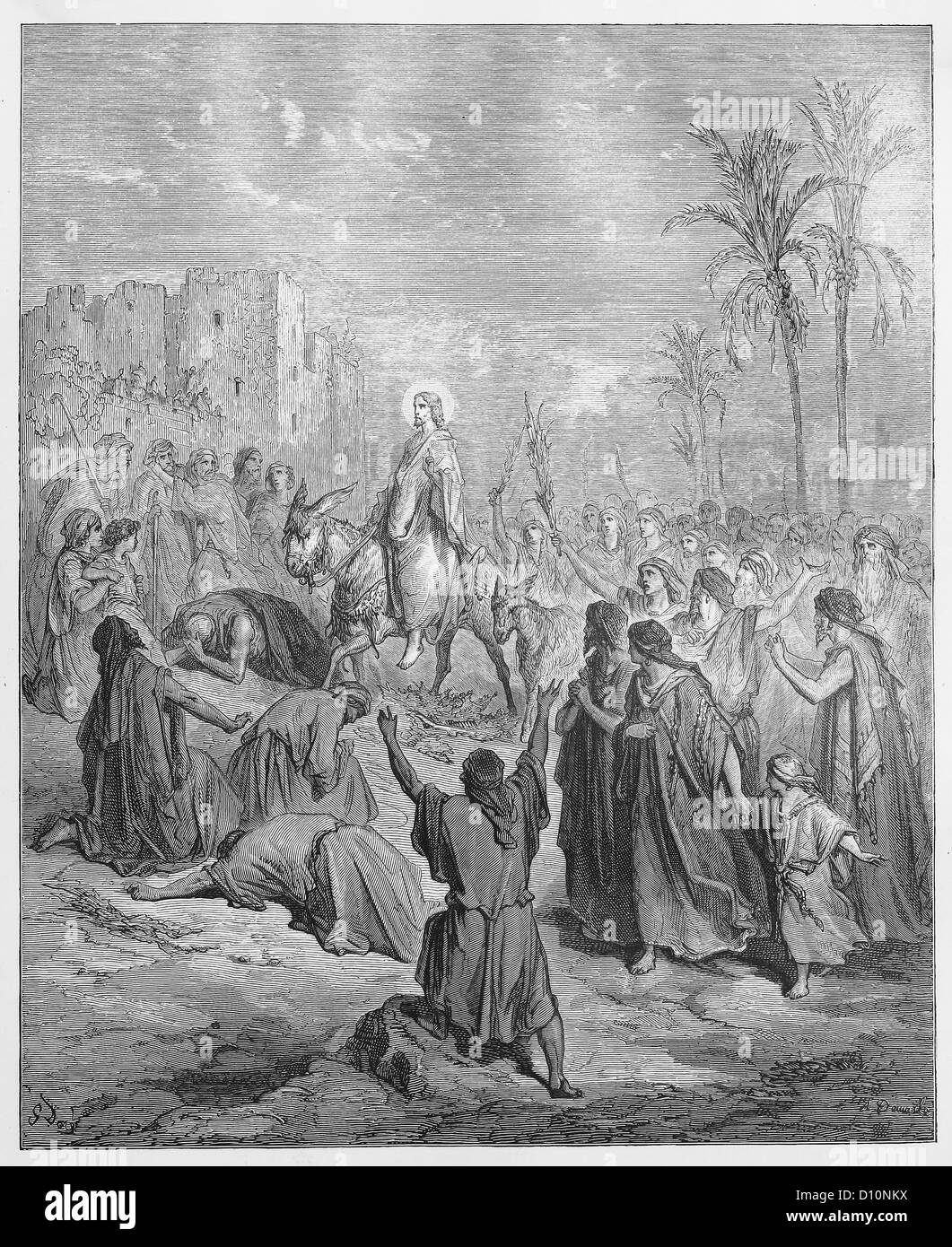 L'entrée de Jésus à Jérusalem Banque D'Images