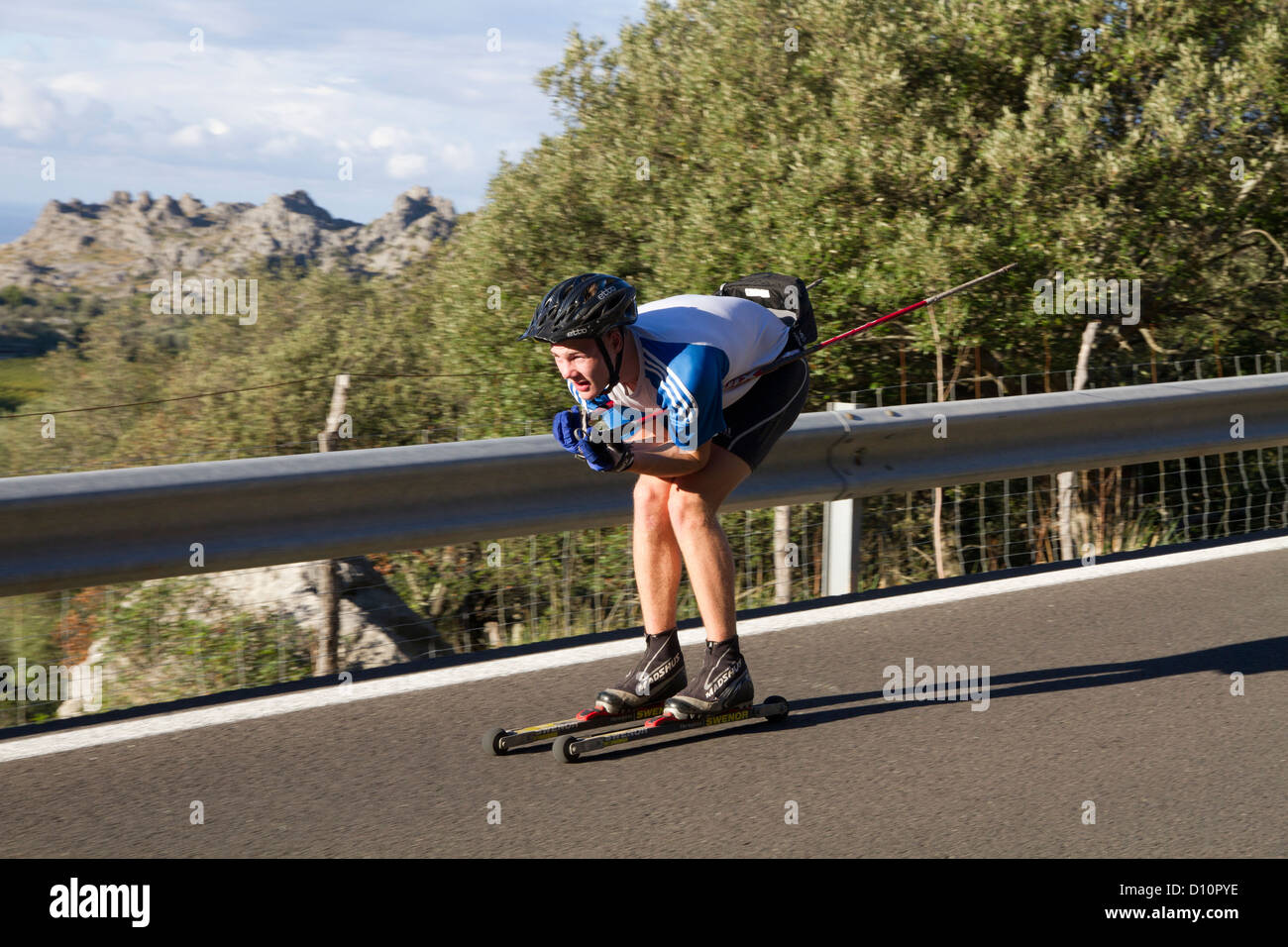 Des pistes de ski d'été homme Formation sport ski Majorque Iles Baleares Espagne europe Banque D'Images