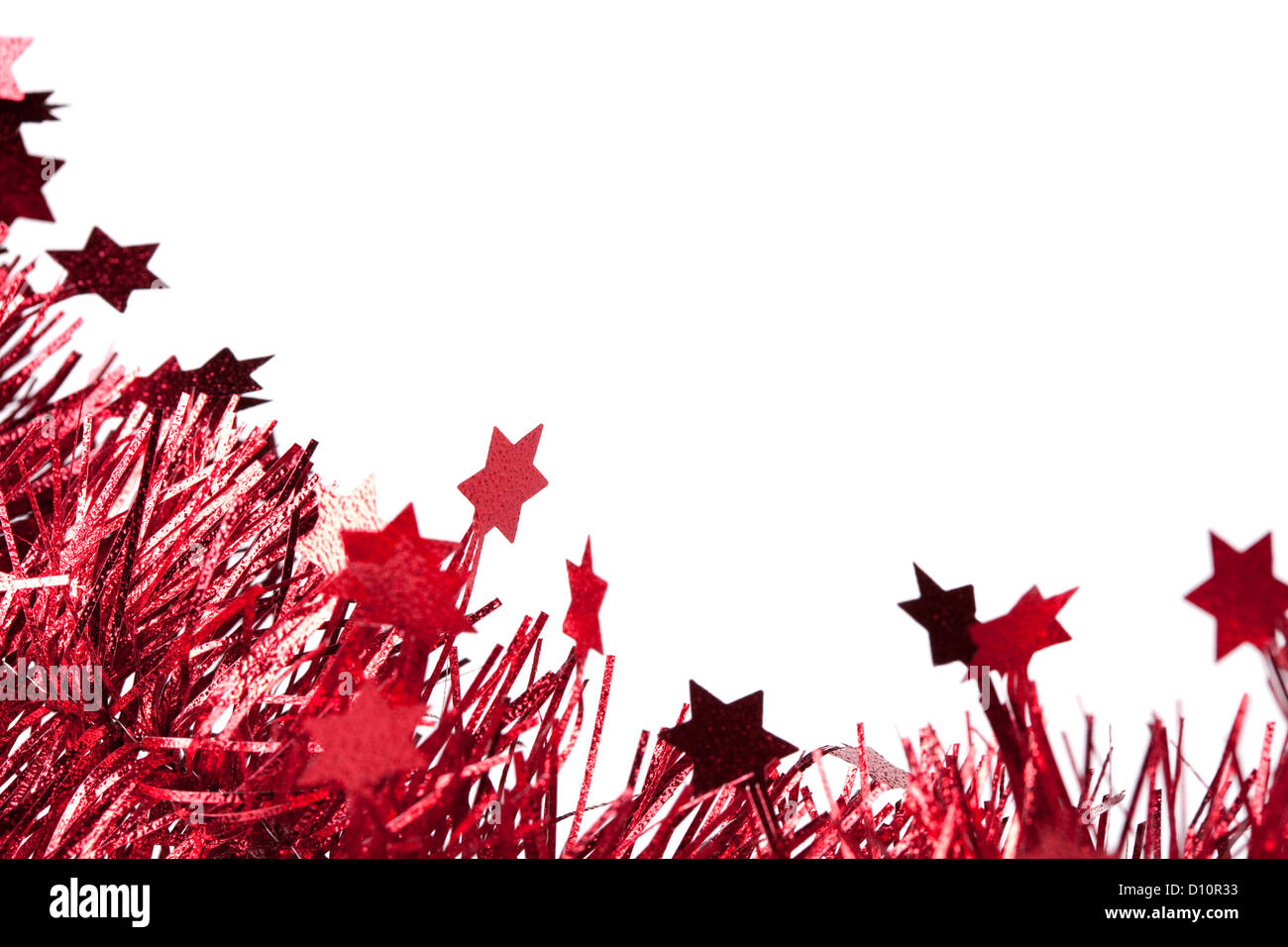 Décoration de Noël avec des étoiles sur fond blanc Banque D'Images