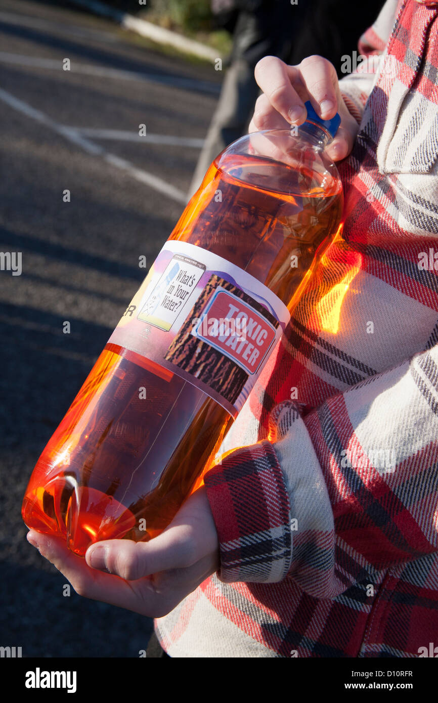 Fracturation Mars & Campement de protestation contre la fracturation hydraulique et l'eau de la production de gaz de schiste-à Westby, Fylde Lancashire Banque D'Images