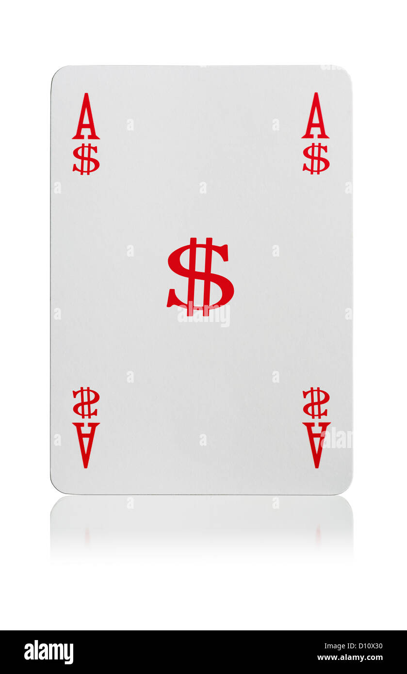 As de signe Dollar carte à jouer Banque D'Images