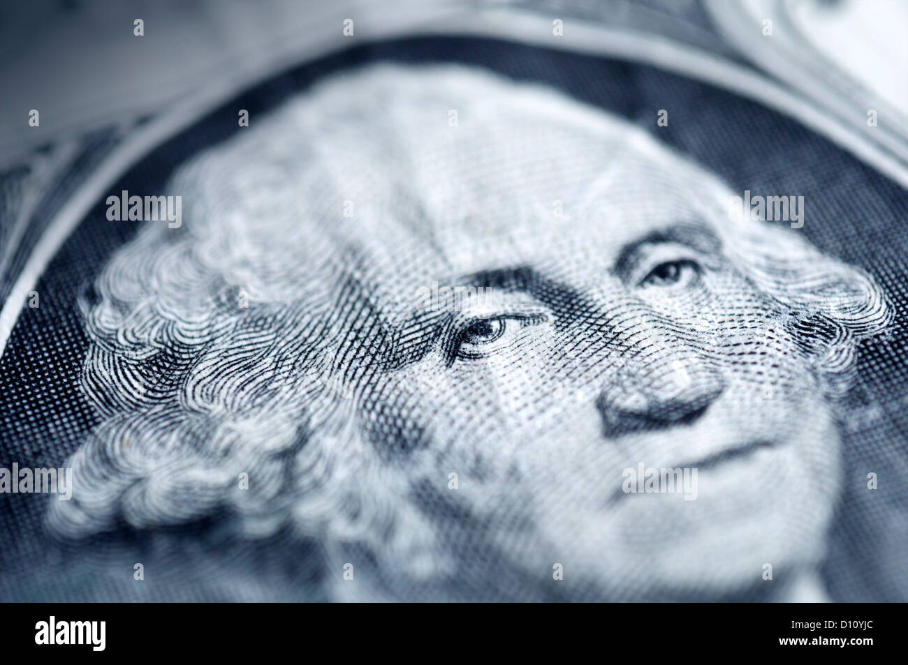 Détail d'un portrait de George Washington US dollar bill Banque D'Images