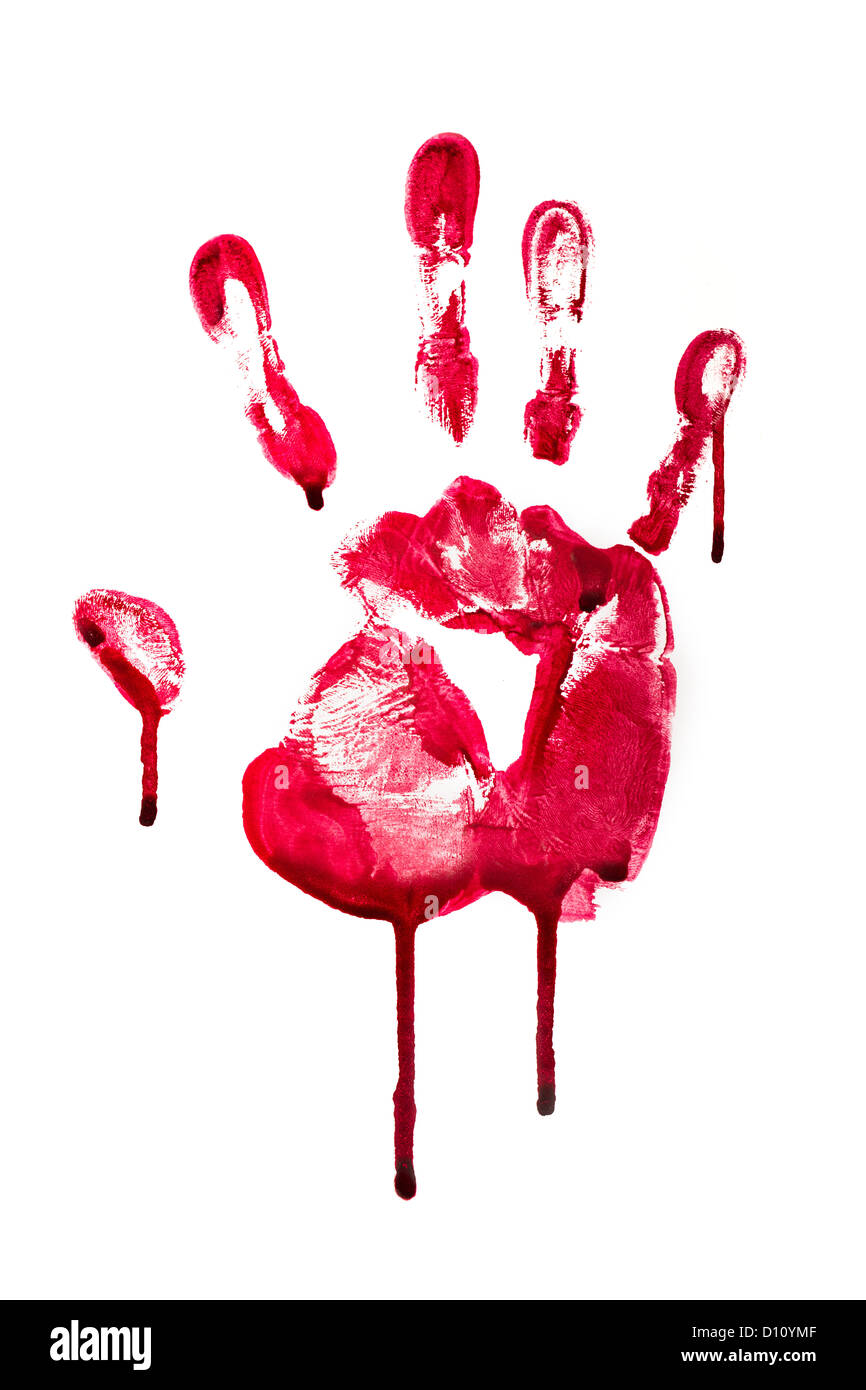 Une image haute résolution d'une main sanglante imprimer Photo Stock - Alamy