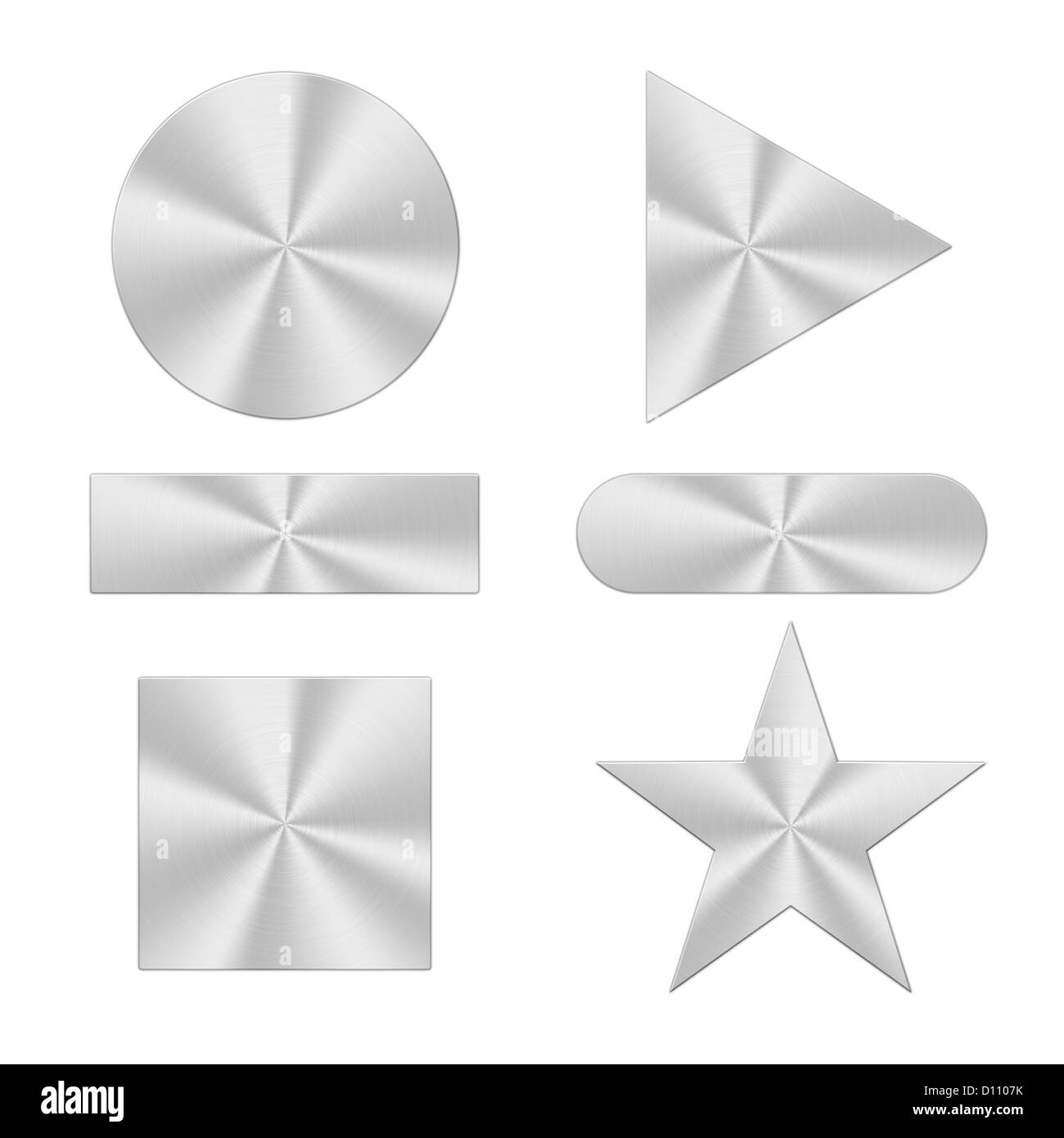 Diverses formes de travail feuille en aluminium avec chemin Banque D'Images