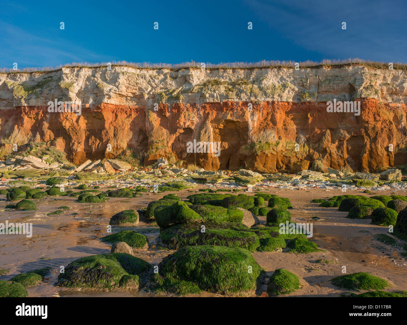 Les falaises et la plage de Hunstanton, Norfolk, Angleterre Banque D'Images