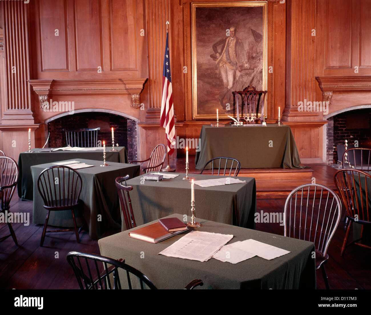 L'INTÉRIEUR DE LA SIGNATURE PRIX L'Independence Hall de Philadelphie, en Pennsylvanie USA Banque D'Images