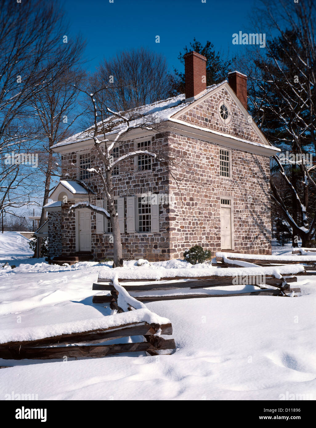 GEORGE WASHINGTON'S VALLEY FORGE SIÈGE DANS LA NEIGE Banque D'Images