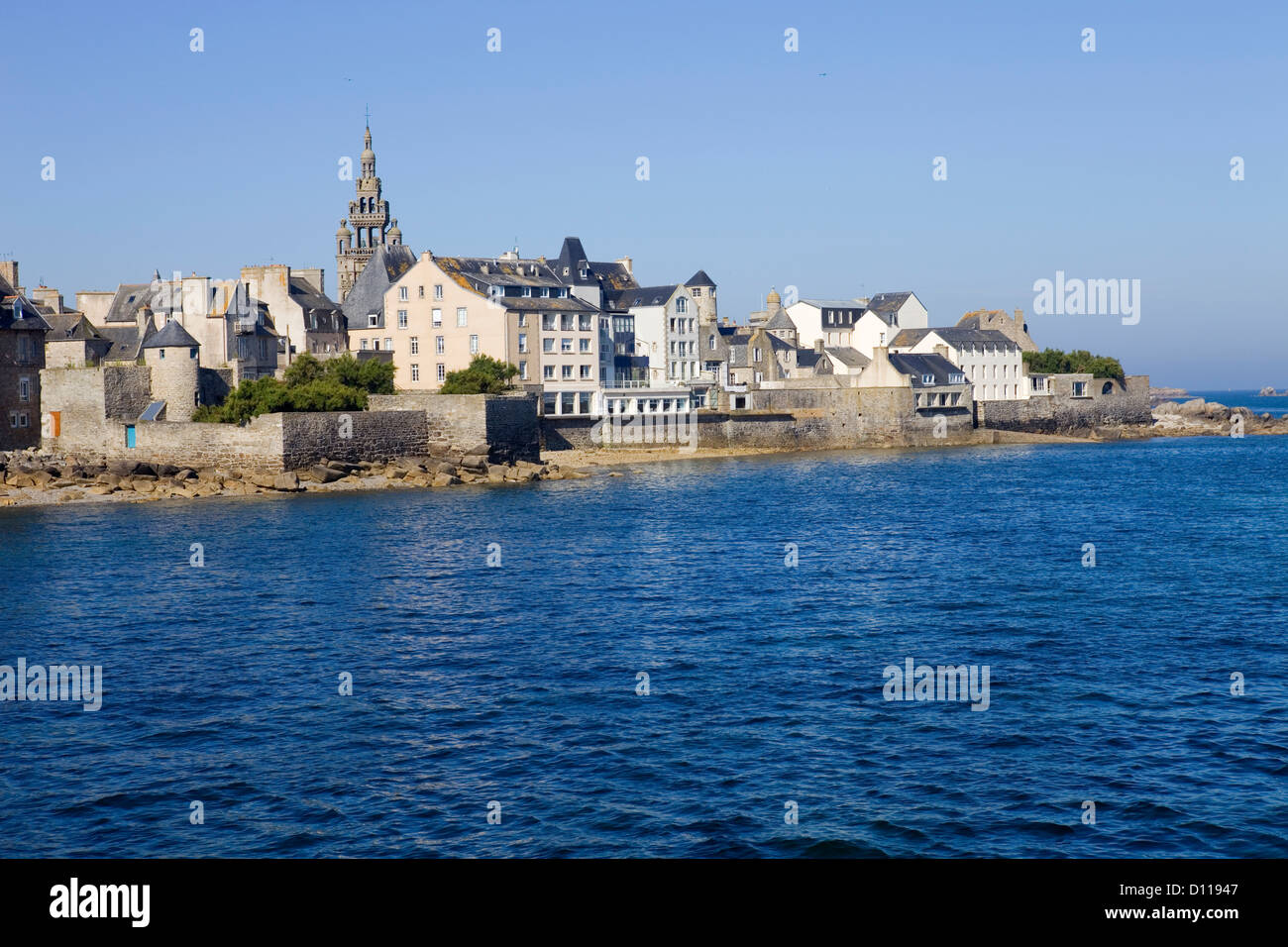 La ville de Roscoff dans l'autre du nord de la France Banque D'Images